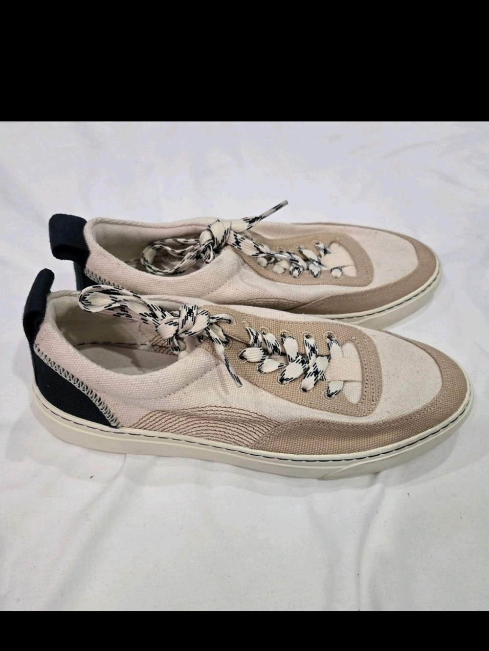 Everlane The Tread-bare Sneaker Womens 8 Natrual Canvas Dark Sapphire Argan Oil - Picture 1 of 9